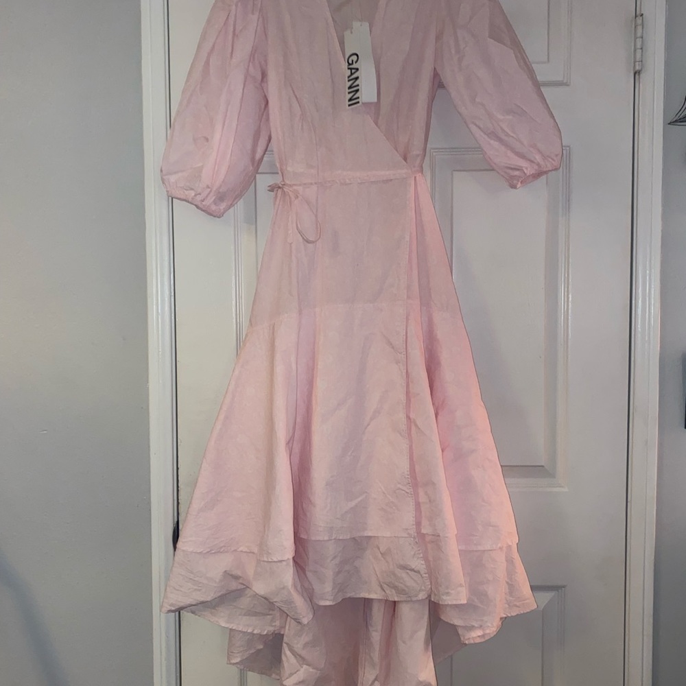 Ganni Pink High Low Dress